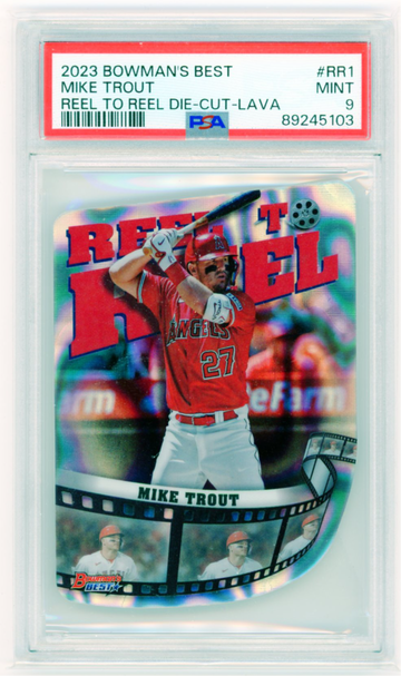 2023 Bowman's Best #RR1 Mike Trout Reel to Reel Die Cut-Lava PSA 9 MINT!