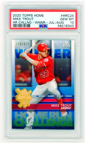 2020 Topps Home Run Challenge Winner #HRC24 Mike Trout PSA 10 GEM MINT!