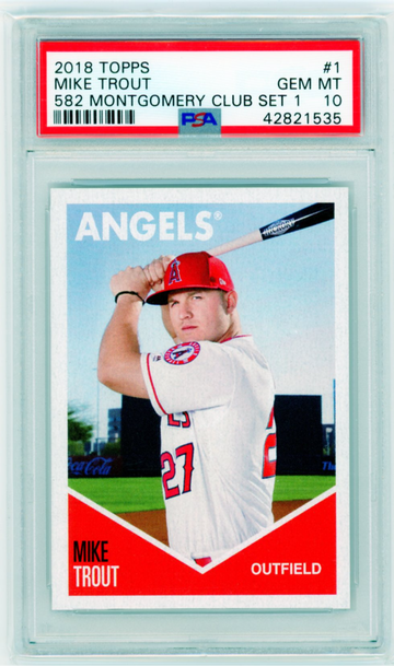 2018 Topps 582 Montgomery Club #1 Mike Trout PSA 10 GEM MINT!
