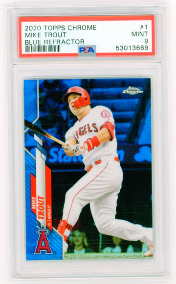 2020 Topps Chrome #1 Mike Trout Blue Refractor PSA 9 MINT! 