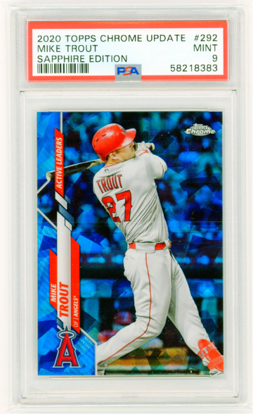 2020 Topps Chrome Update #292 Mike Trout Sapphire Edition PSA 9 MINT!