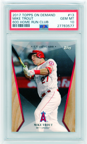 2017 Topps on Demand #13 Mike Trout 600 Home Run Club PSA 10 GEM MINT!