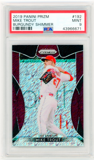 2019 Panini Prizm #192 Mike Trout Burgundy Shimmer PSA 9 MINT!