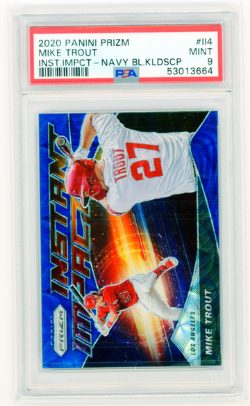 2020 Panini Prizm #114 Mike Trout Instant Impact-Navy Blue Kalidascope PSA 9 MINT!