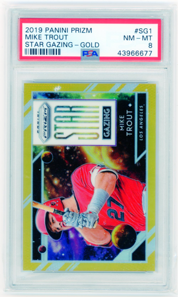 2019 Panini Prizm #SG1 Mike Trout Star Gazing-Gold PSA 8 NM-MT!