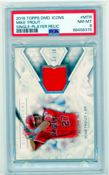 2018 Topps Diamond Icons #MTR Mike Trout Single-Player Relic PSA 8 NM-MT!