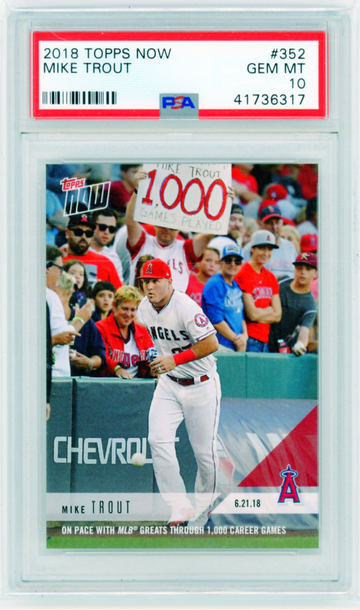 2018 Topps Now #352 Mike Trout PSA 10 GEM MINT!