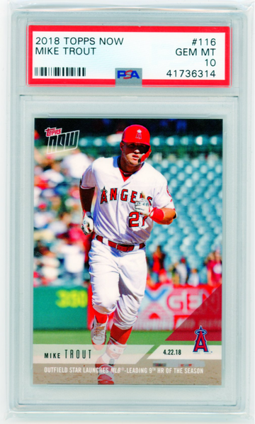 2018 Topps Now #116 Mike Trout PSA 10 GEM MINT!