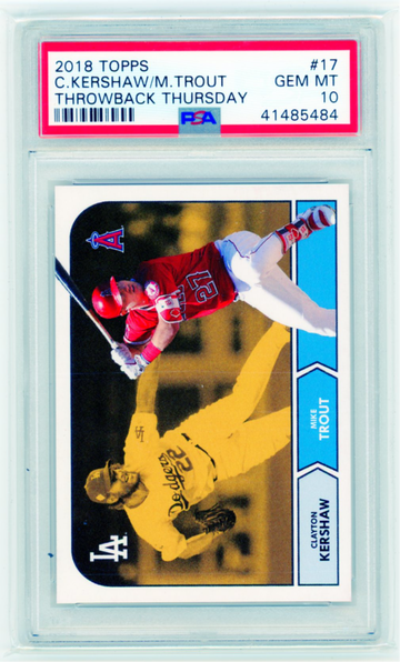 2018 Topps Throwback Thursday #17 Kershaw/Trout PSA 10 GEM MINT!