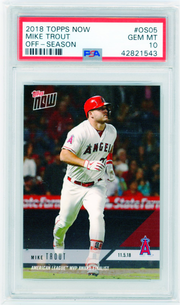 2018 Topps Now #OS05 Mike Trout Off-Season PSA 10 GEM MINT!