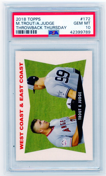 2018 Topps Throwback Thursday #172 Trout/Judge PSA 10 GEM MINT!