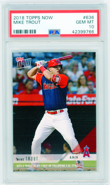 2018 Topps Now #636 Mike Trout PSA 10 GEM MINT!