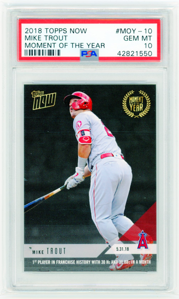 2018 Topps Now #MOY-10 Mike Trout Moment of the Year PSA 10 GEM MINT!