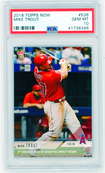 2018 Topps Now #536 Mike Trout PSA 10 GEM MINT!