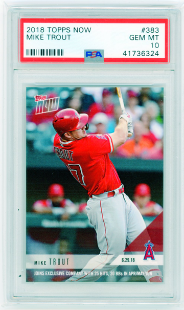 2018 Topps Now #383 Mike Trout PSA 10 GEM MINT!