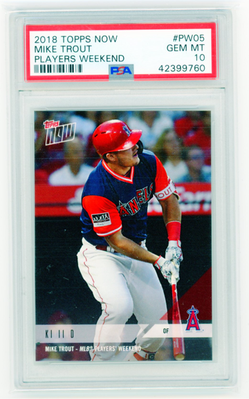 2018 Topps Now #PW05 Mike Trout Players Weekend PSA 10 GEM MINT!