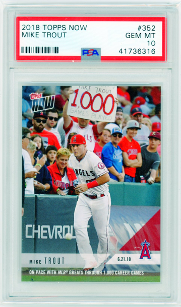 2018 Topps Now #352 Mike Trout PSA 10 GEM MINT!