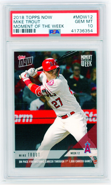 2018 Topps Now #MOW12 Mike Trout Moment of the Week PSA 10 GEM MINT!