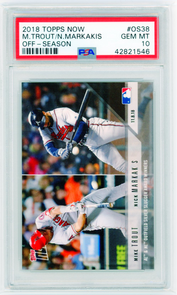2018 Topps Now #OS38 Trout/Markakis PSA 10 GEM MINT!