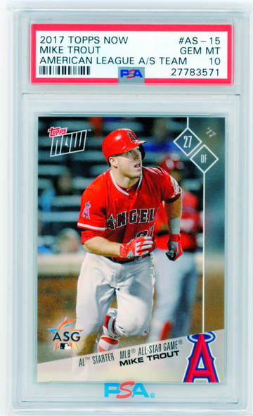 2017 Topps Now #AS-15 Mike Trout American League All-Star Team PSA 10 GEM MINT!