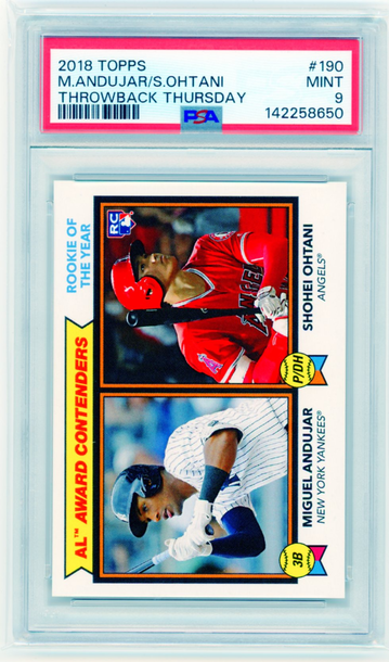 2018 Topps Throwback Thursday #190 Andujar/Ohtani PSA 9 MINT!