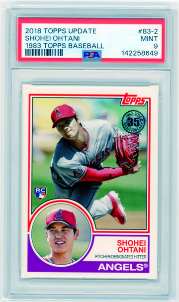2018 Topps Update #83-2 Shohei Ohtani 1983 Topps Baseball PSA 9 MINT!
