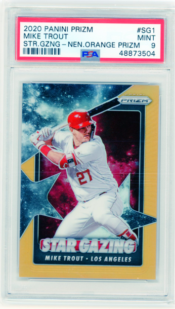 2020 Panini Prizm #SG1 Mike Trout Star Gazing-Neon Orange Prizm PSA 9 MINT!