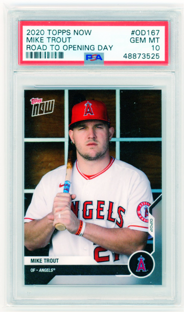 2020 Topps Now #OD167 Mike Trout Road to Opening Day PSA 10 GEM MINT!