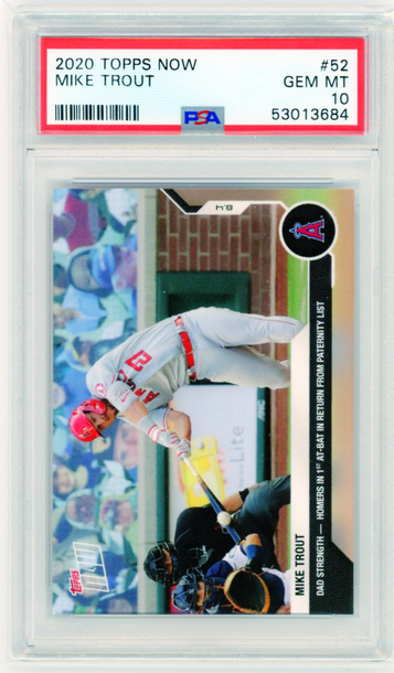 2020 Topps Now #52 Mike Trout PSA 10 GEM MINT!