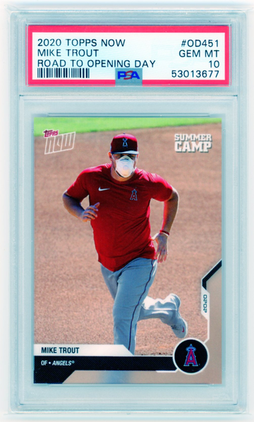 2020 Topps Now #OD451 Mike Trout Road to Opening Day PSA 10 GEM MINT!