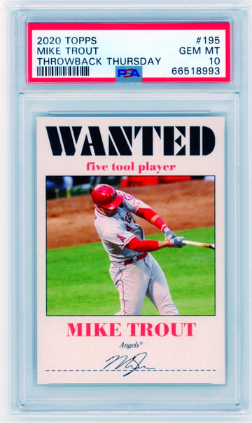 2020 Topps Throwback Thursday #195 Mike Trout PSA 10 GEM MINT!