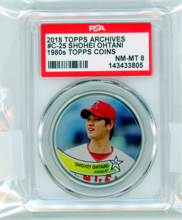 2018 Topps Archives #C-25 Shohei Ohtani 1980's Topps Coins PSA 8 NM-MT!