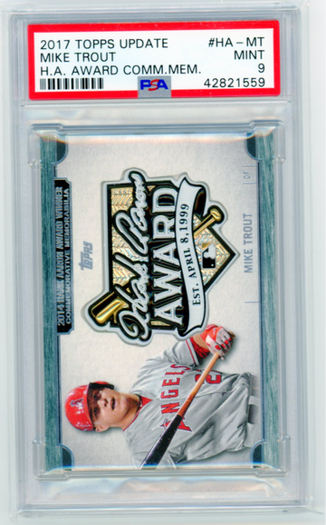 2017 Topps Update #HA-MT Mike Trout Hank Aaron Award Commemorative  PSA 9 MINT!