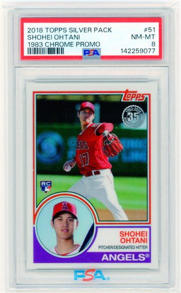 2018 Topps Silver Pack #51 1983 Chrome Promo Shohei Ohtani PSA 8 NM-MT!
