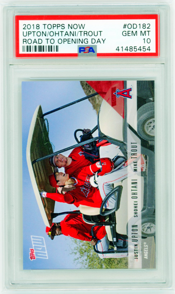 2018 Topps Now #OD182 Upton/Ohtani/Trout Road to Opening Day PSA 10 GEM MINT!