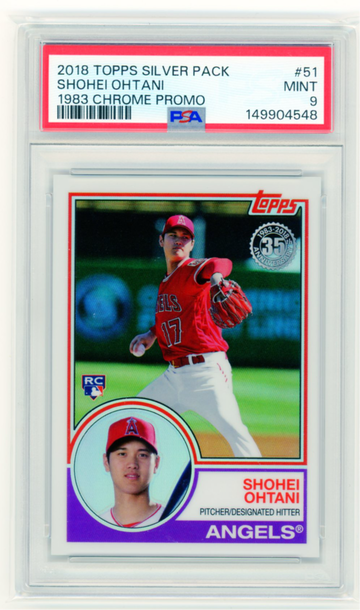 2018 Topps Silver Pack #51 Shohei Ohtani 1983 Chrome Promo PSA 9 MINT!