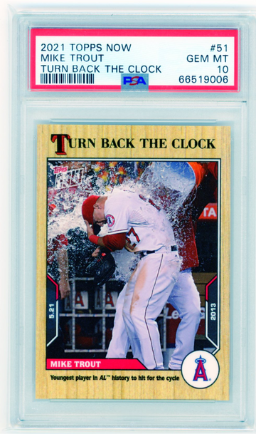 2021 Topps Now #51 Mike Trout Turn Back The Clock PSA 10 GEM MINT!