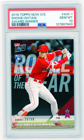 2018 Topps Now O/S #AW-1 Shohei Ohtani Award Winner PSA 10 GEM MINT!