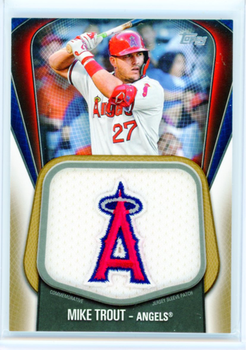 2020 Topps Jumbo Jersey Sleeve Patch #JJSP-MT Mike Trout GOLD