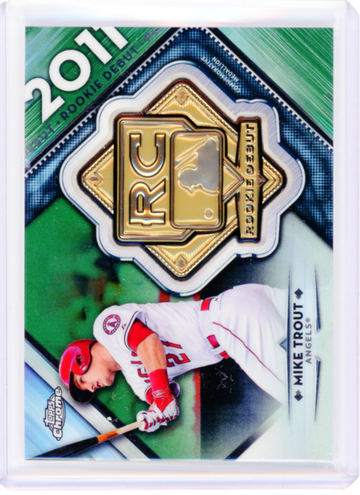 2018 Topps Chrome Rookie Debut Medallion RDM-MT Mike Trout Green