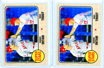 Lot of 2-2021 Topps Throwback Thursday 71 Mike Trout/Shohei Ohtani