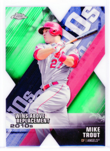 2020 Topps Chrome DOD-1 Mike Trout Wins Above Replacement Green Refractor