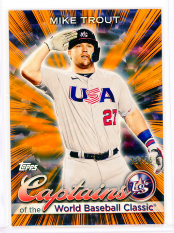 2023 Topps Captains of the World Baseball Classic #CC-19 Mike Trout Orange