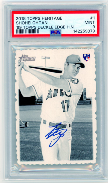 2018 Topps Heritage #1 Shohei Ohtani '69 Topps Deckle Edge H.N. PSA 9 MINT!