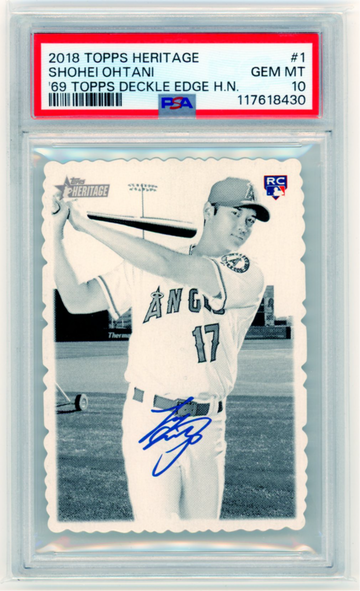 2018 Topps Heritage #1 Shohei Ohtani '69 Topps Deckle Edge H.N. PSA 10 GEM MINT!