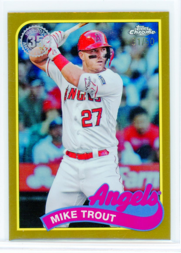 2024 Topps Chrome #89CB-1 Mike Trout 89 Topps Gold Refractor!