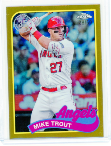 2024 Topps Chrome #89CB-1 Mike Trout 89 Topps Gold Refractor!