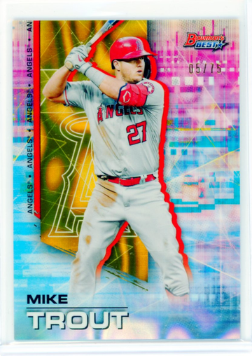 2021 Bowman's Best #1 Mike Trout Gold Lava Refractor!