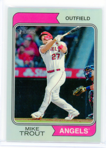 2023 Topps Heritage Chrome #5 Mike Trout Refractor!