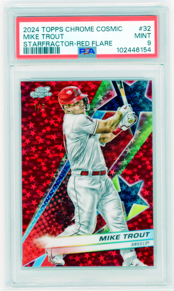 2024 Topps Chrome Cosmic #32 Mike Trout Starfractor-Red-Flare PSA 9 MINT!